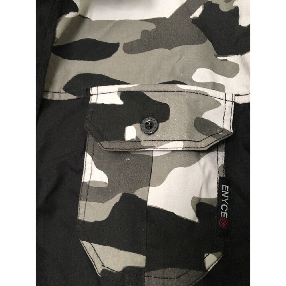Enyce Shirt Men's Camouflage Gray Black Long Sleeve Button Down Shirt Size Large - Picture 8 of 11